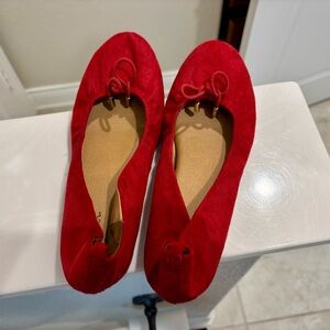 Red Suede Ballet Flats - Merona Women’s Size 7.5